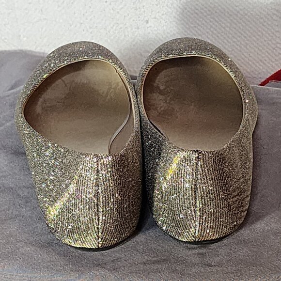 Lower East Side Gold Glitter Chelsea Dorado Fabric Upper Ballet Flat Size 7W - Picture 7 of 16